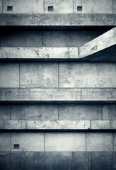 Concrete geometric shapes abstract background. Interior elements with light and shadows. Textured modern style cement architecture shapes abstract pattern.