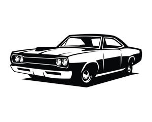 Obraz na płótnie Canvas vintage chevrolet muscle car silhouette vector design. isolated white background view from side. Best for logo, badge, emblem, icon, sticker design. available in eps 10.