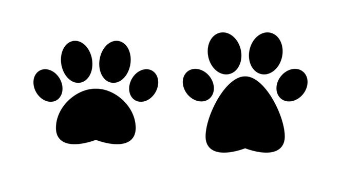 Paw icon vector illustration. paw print sign and symbol. dog or cat paw