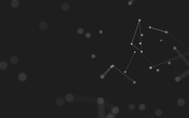 Abstract background. Molecules technology with polygonal shapes, connecting dots and lines. Connection structure. Big data visualization.