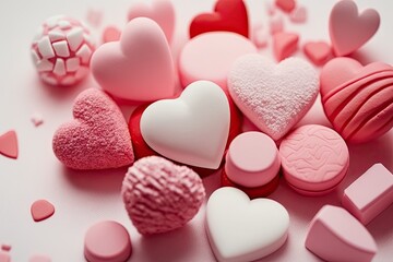 Obraz premium Heart shaped valentines day candy