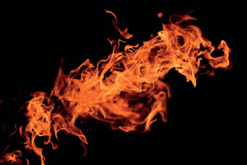 Obraz na płótnie Canvas Realistic fire flame in black background