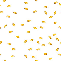 seamless texture overlay pattern of falling illustrated gold coins