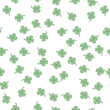 seamless texture overlay pattern of four leaf clovers