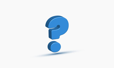 illustration realistic blue question mark vector symbol icon 3d creative isolated on background