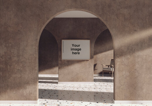 Curved Gallery Scene Mockup 06