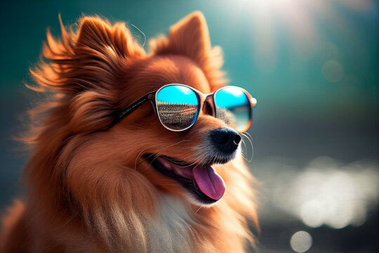 Der coole Hund entspannt und genie&szlig;t die Sonne Generative AI