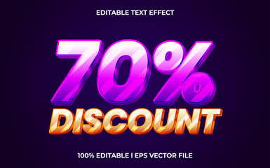 70% discount 3d text effect and editable text, template 3d style use for business tittle