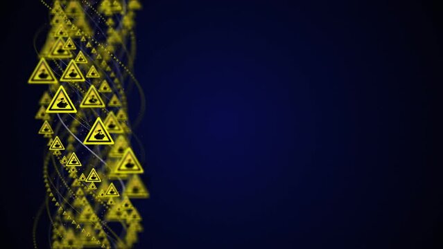 CORROSION, Danger Symbols Animation, Rendering, Background, Loop
