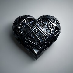 Coração ornamental moldado em metal 2