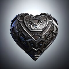 Coração ornamental moldado em metal 3