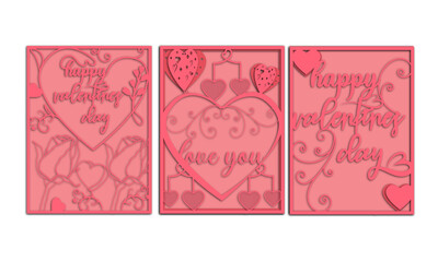 pink valentine's day love background with  heart and flower