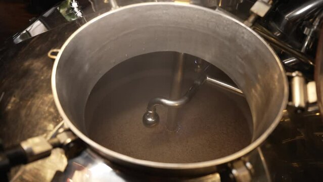 The process of beer fermentation in a special tank