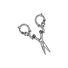 vector illustration of vintage scissors