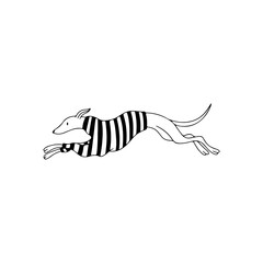 vector illustration of doodle jumping dog