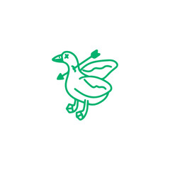 vector illustration of a doodle duck
