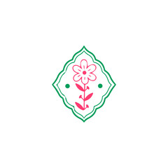 vector illustration of pink flower stalk