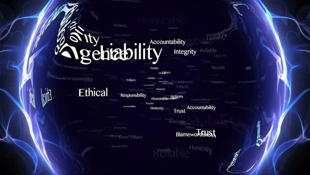 ACCOUNTABILITY Keywords Animation, Background, Loop, 4k
