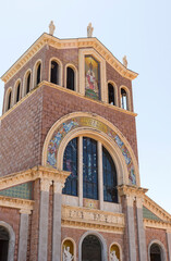Fototapeta na wymiar Architectural Sights of The Sanctuary of The “Madonna Nera” of Tindari in Patti, Messina Province, Sicily, Italy.