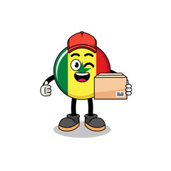 senegal flag mascot cartoon as an courier