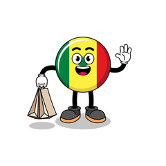 Cartoon of senegal flag shopping