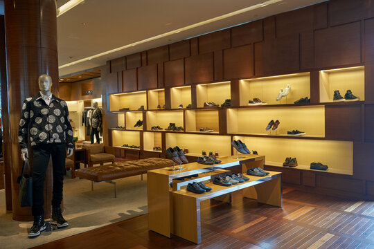 SINGAPORE - CIRCA NOVEMBER, 2015: interior shot of Louis Vuitton