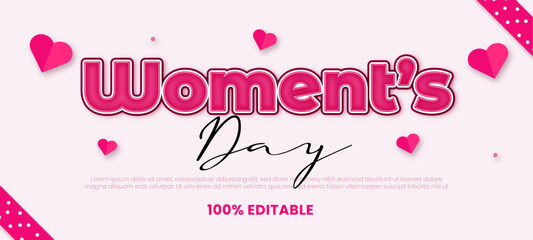 woments day editable text effect