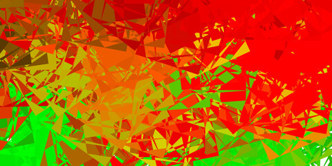 Light Green, Red vector backdrop with chaotic shapes.