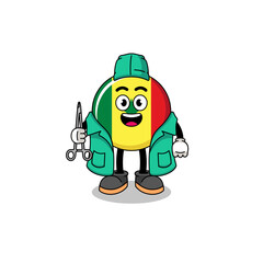 Illustration of senegal flag mascot as a surgeon