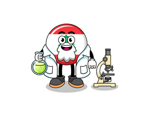 Mascot of lebanon flag as a scientist