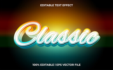 Classic 3d text effect and editable text, template 3d style use for business tittle