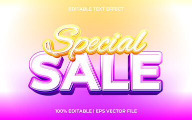 Special sale 3d text effect and editable text, template 3d style use for business tittle
