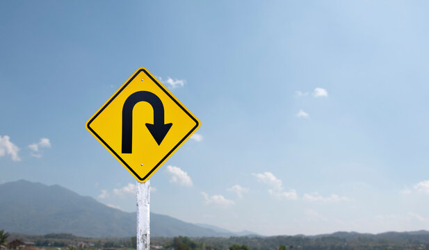 U-Turn forbidden road sign stock image. Image of post - 45213583