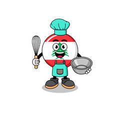 Obraz premium Illustration of lebanon flag as a bakery chef