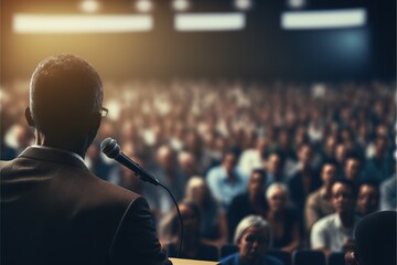 Inspiring Leadership: Dynamic Speaker Captivates Audience at Business Conference