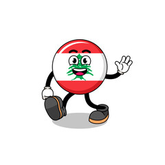 lebanon flag cartoon walking
