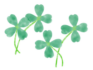 四葉のクローバー_水彩