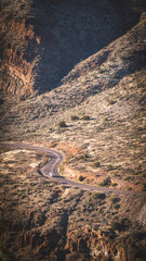 Winding road through the desert