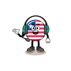 Mascot Illustration of liberia flag as a customer services