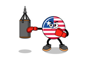 Illustration of liberia flag boxer