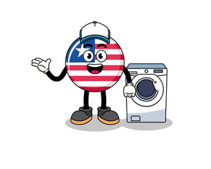 Fototapeta premium liberia flag illustration as a laundry man