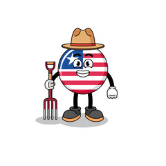 Cartoon mascot of liberia flag farmer
