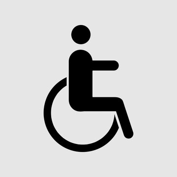 Disabled. Black simple vector icon trendy style illustration on white background..eps