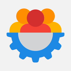 Team management icon in flat style, use for website mobile app presentation