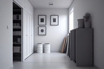 Storage Room often features a neutral color palette, Minimalist Storage Room