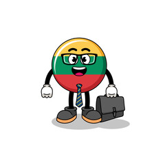 lithuania flag mascot as a businessman