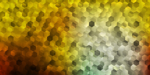 Light blue, yellow vector backdrop with a batch of hexagons.