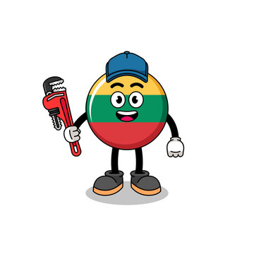 recommend clip art: lithuania flag illustration cartoon as a plumber