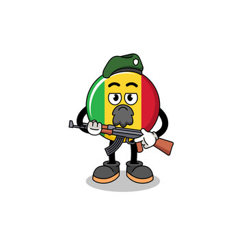 recommend clip art: Character cartoon of mali flag as a special force