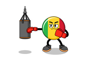 Fototapeta premium Illustration of mali flag boxer